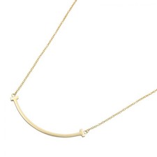 TIFFANY&CO T Smile piccola collana pendente oro giallo 18KYG usata donna