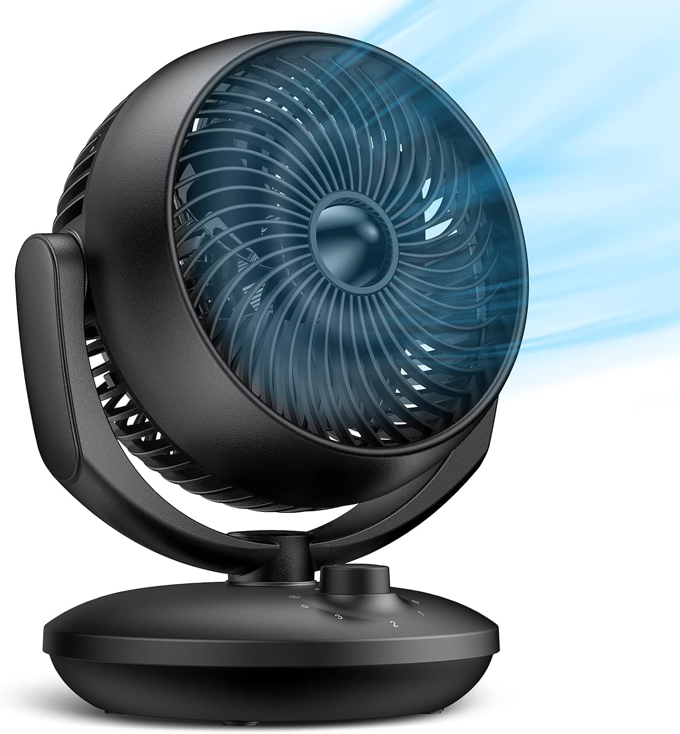 Air Circulator Desk Fan, Portable Quiet Oscillating Fan with 3 Speeds, 90°