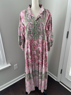 chinese dress ladies Printed Surplice Flounce Sleeve Maxi Dress