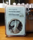 2022 S American Silver Eagle PF 69 Ultra Cameo Brown Label