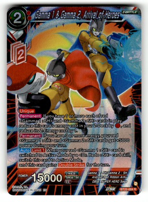 Gamma 1 & Gamma 2, Arrival of Heroes BT22-004 Foil Rare Critical Blow LP