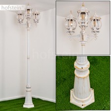 Kandelaber Garten Leuchten Laterne Wege Beleuchtung weiß/gold Außen Steh Lampen