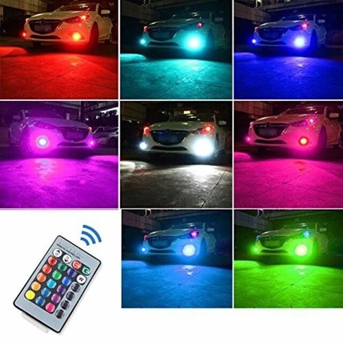H11/H8 Multi-Color LED Bulbs with Wireless IR Remote For Fog Light Driving Lamp - Picture 3 of 13