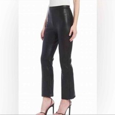 Amanda Uprichard High Waist Black Faux Leather Pants Size M