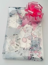 ShredAstic �  1-20m Baby Teddy Florist Cellophane wrap / Pink pull bow