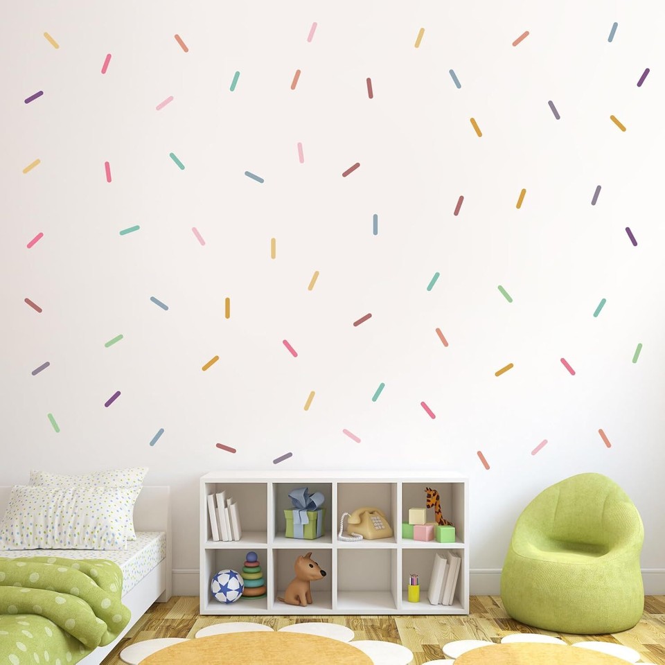 600pcs Confetti Strip Wall Sticker, Sprinkle Colorful eBay