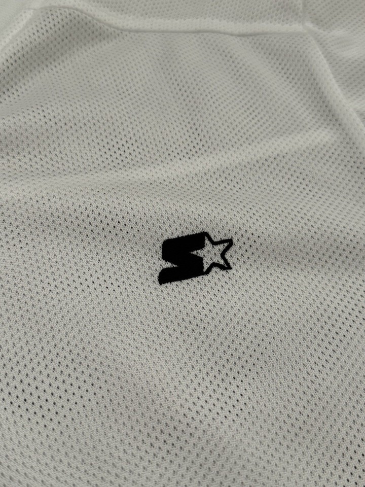 Vintage 90s Starter V neck Polyester Shirt Large White eBay