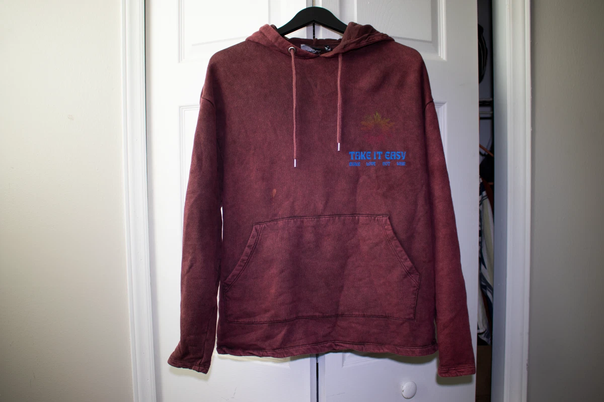 Red acid wash hoodie clearance