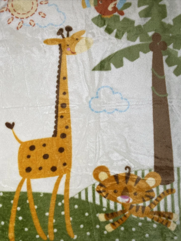 Fisher Price Manta Bebé Jirafa Tigre Tucán Felpa Vellón Tiro Lovey 30"x45" Foto 2 de 4