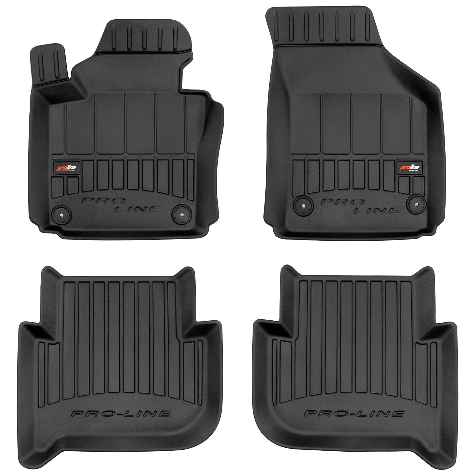 Tapis de sol TPE Frogum pour Volkswagen Touran I 2003-2010 en caoutchouc noir