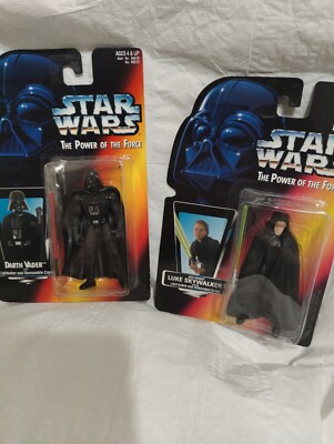 Star Wars Power Of The Force POTF Jedi Knight Luke Skywalker & Darth Vader MiB