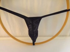 Men's G String Thong Micro, Back Choice Sheer Black Lace made in USA 1 day ship