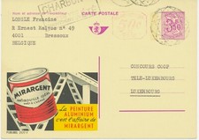 BELGIEN 1974 50C neben 3,50Fr Bildpost-GA (Mirargent) nachträgliche Entwertung