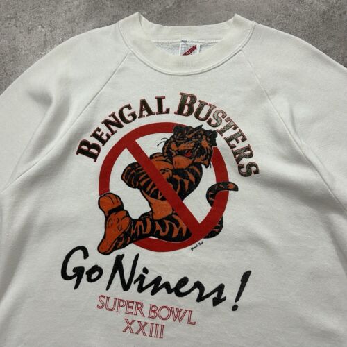 VTG NFL SAN FRANCISCO 49ers SUPER BOWL XXⅢ 1989 SWEATSHIRT BENGALS BUSTERS Sx XL - Picture 2 of 4