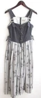 Ladies' costume dress sleeveless linen grey, skirt striped size 38 by Landhaus