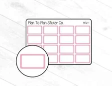 1432-1~~Light Pink Half Boxes Planner Stickers.