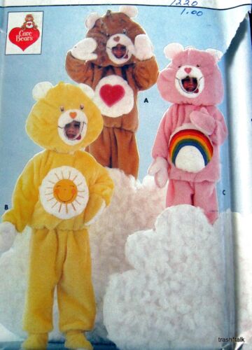 Vtg Care Bears Childs Costume size 2-6x Craft Pattern to make  - Picture 1 of 3