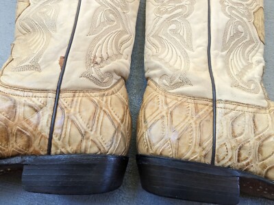 Botas Jaca Cowboy Boots Beige Leather Men 10.5 29.5 Western  display picture 3