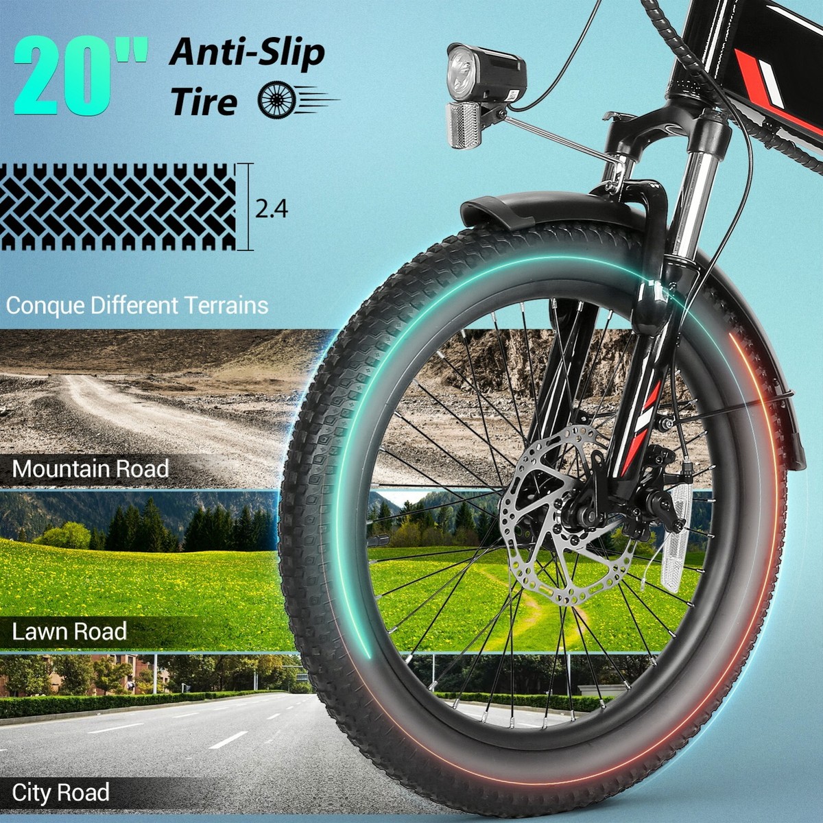 Vivi Electric Bike 20Inch 500W City Commuter E-Bike Folding