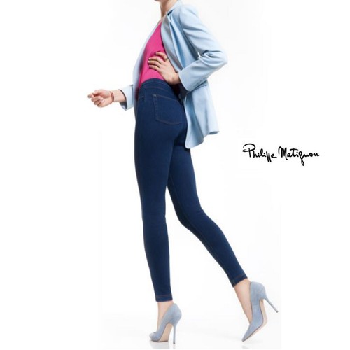 Pantacollant Leggings Donna Pantaloni Denim Blu Jeans Leggins elasticizzati  | eBay