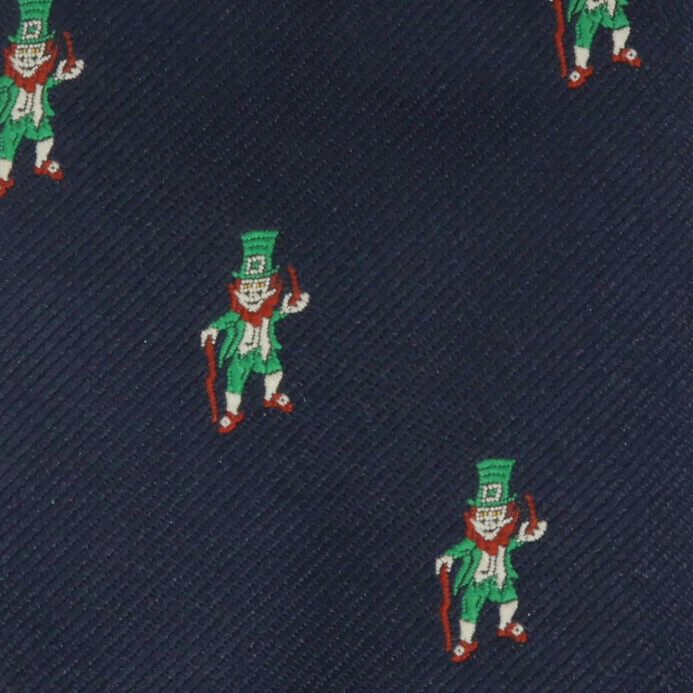 Gravata de pescoço skinny masculina azul marinho irlandesa vintage Leprechaun Lucky St. Patricks Day  - Imagem 3 de 4
