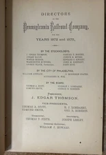 1872 Pennsylvania Railroad Company 25th Annual Report, Philadelphia Pa,94 Pgs