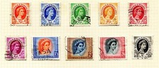 10 QE2 RHODESIA & NYASALAND GOOD USED STAMPS