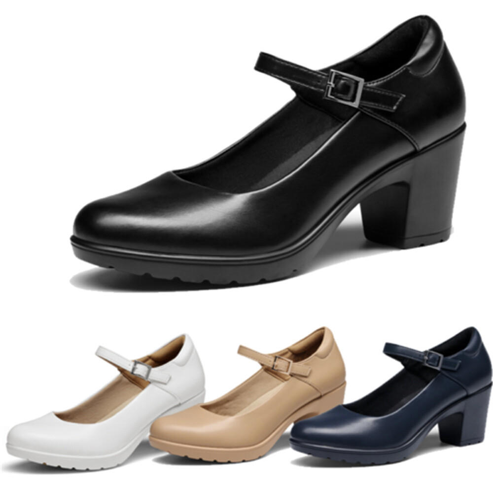 DREAM PAIRS Women Mary Jane Pump Low Chunky Heel Ronud Toe Comfort Pump  Shoes