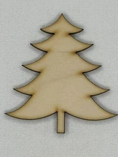 Custom Laser Cut Unfinished Christmas Tree Shape Wood Cutouts