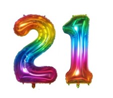 Giant 40" 21 Jelly Foil Number Balloons Photo Shoot 21st Birthday Float Helium