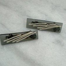 Vintage blowing glass hair clips