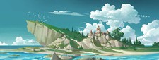 Landscape art island Custom Gaming Mat Desk