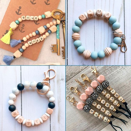 520Pcs Alphabet Wooden Beads with Initial Letter Square Loose Beads 10mm - Picture 7 of 7
