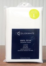 Colormate 100 PEVA Shower Liner 70" X 70", White Frosty, Light Weight