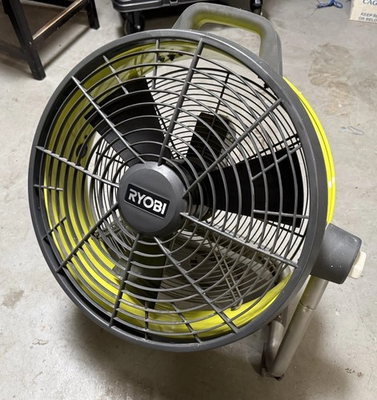 #ad RYOBI P3340 AIR CANNON 18V BATTERY POWERED HYBRID 18quot; DRUM FAN 3 SPEEDS 2400CFM $200.00