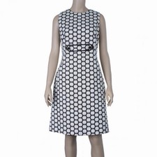 Tory Burch Sleeveless Polka Dot Dress Size 4 Sheath Knee Length 100% Cotton