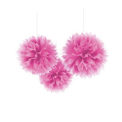 amscan Pom Pom, 3 Stück, pink, 40,6 cm