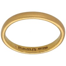22ct Gold Ring 3.04g Wedding Plain Size L 1/2 - Fully Hallmarked
