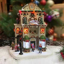 MOMENTS IN TIME Fine Jewelry Shop11”H Lighted Christmas Village Building w