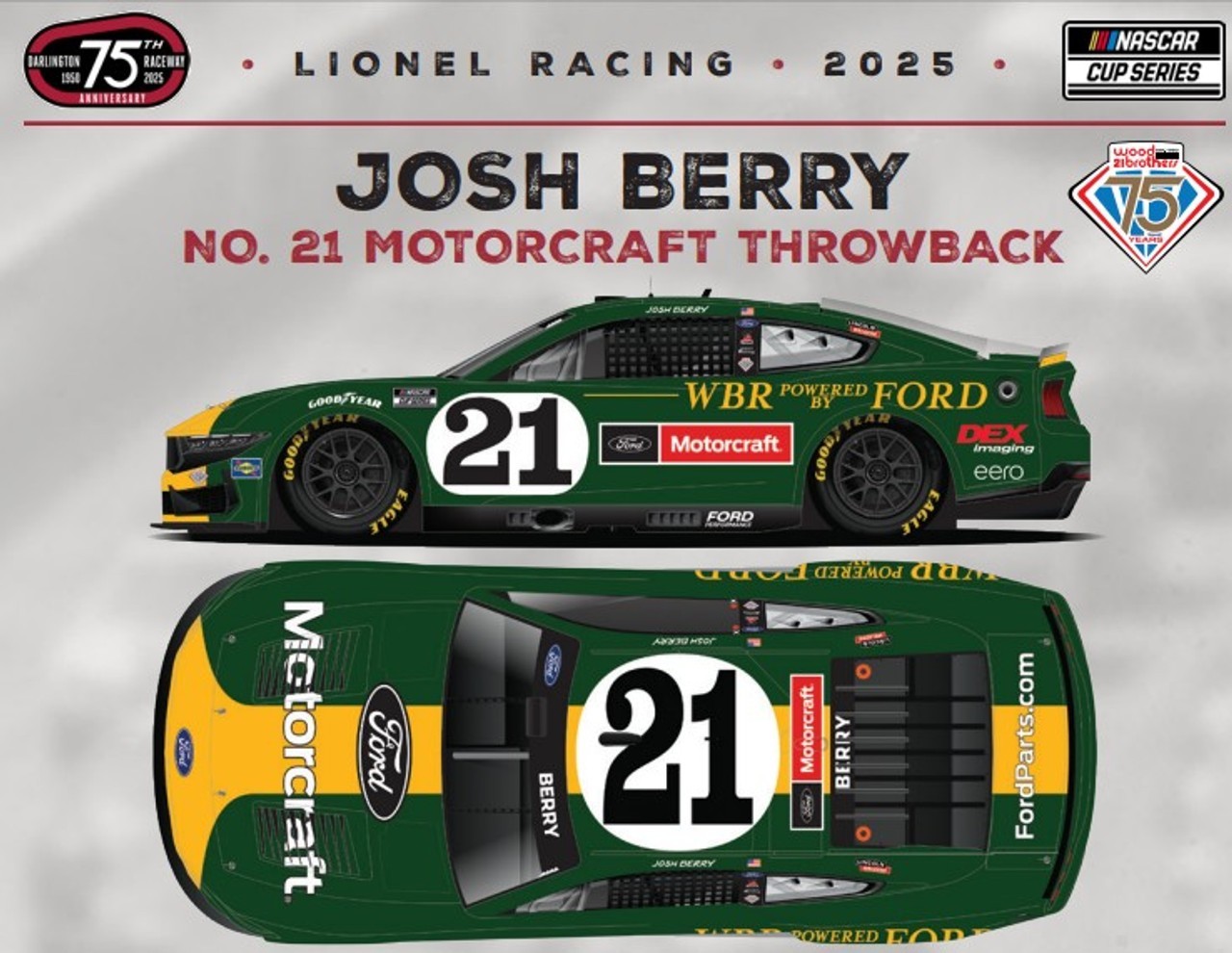 JOSH BERRY 2025 DARLINGTON MOTORCRAFT RETRO  1/24 ARC DIECAST