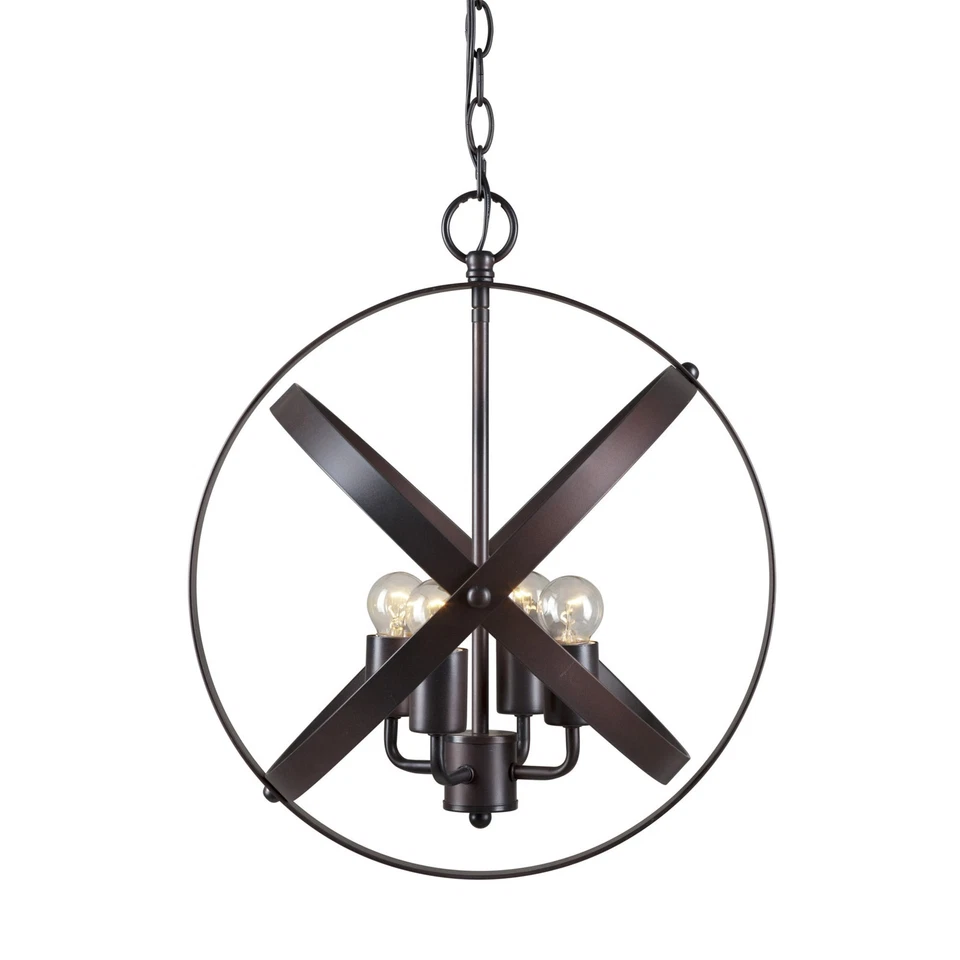 Forte Lighting 7094-04 Nickel 4-Light 16"W Globe Chandelier - Image 2 of 2