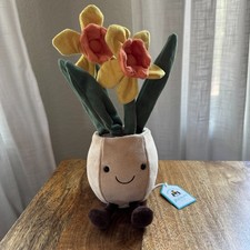 Jellycat Amuseable Daffodil Pot Plush Flower Plant NWT New With Tags