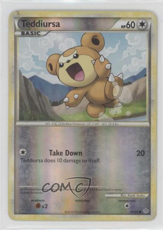 Teddiursa Reverse Foil Pokémon HeartGold & SoulSilver Unleashed #65 2010