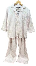 Luaren Ralph Lauren Pajama Set Women XS Blk Label Floral Woven Cotton 3/4 Sleeve
