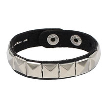 2023 Neu Gothic Punk PU Leder Armband 3 Reihen Höcker Spikes Nieten Ketten Brac