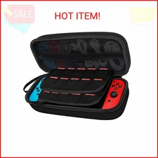 JETech Carrying Case for Switch 2017 Model with 20 Game Cartridge Holders, Black