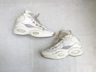 Maison Margiela X Reebok Question White 8 High Top Sneakers Leather Lace Up