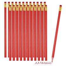 Erasable Colored Pencils, 24 Pcs Oil Color Pencils with Erasers, Red