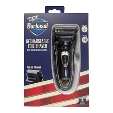 Barbasol Men's Rechargeable Electric Foil Shaver and Pop Up Trimmer  Black NIB