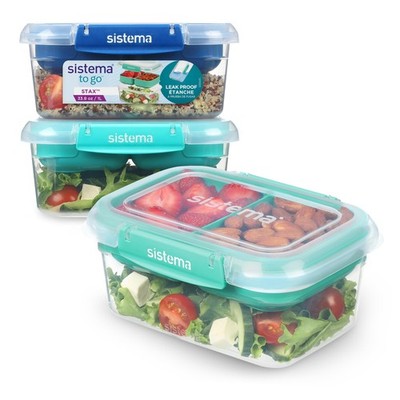 Sistema TO GO Stax Leakproof Food Storage Containers | 1 L | Airtight & Stack...